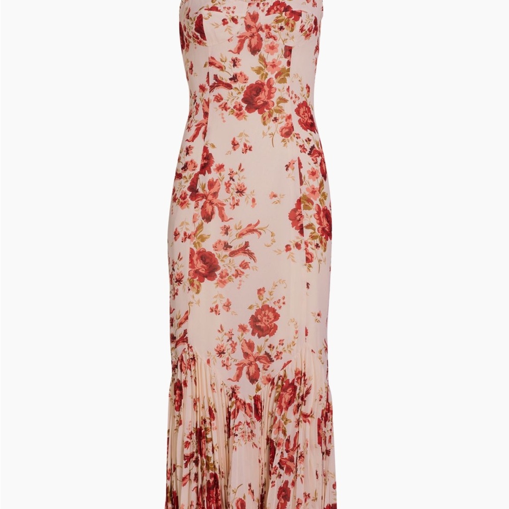 Reformation Aiko Floral Midi Dress 4 - Red and Cream